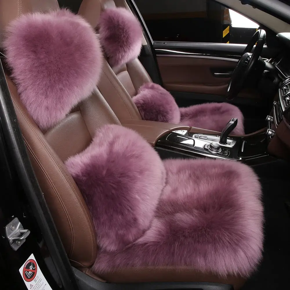 Universal Size fur Australia Sheepskin Car Seat Covers (1 seat include 3 pieces)