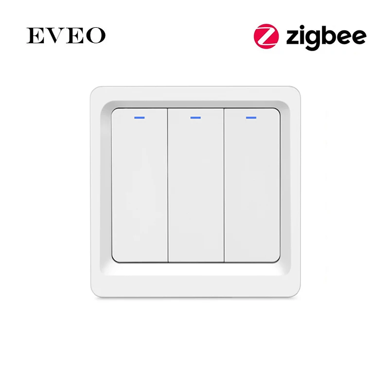 

EVEO EU Standard Tuya Voice Control Zigbee Control Smart Switch Single Live Wiring Push Button Light Switch
