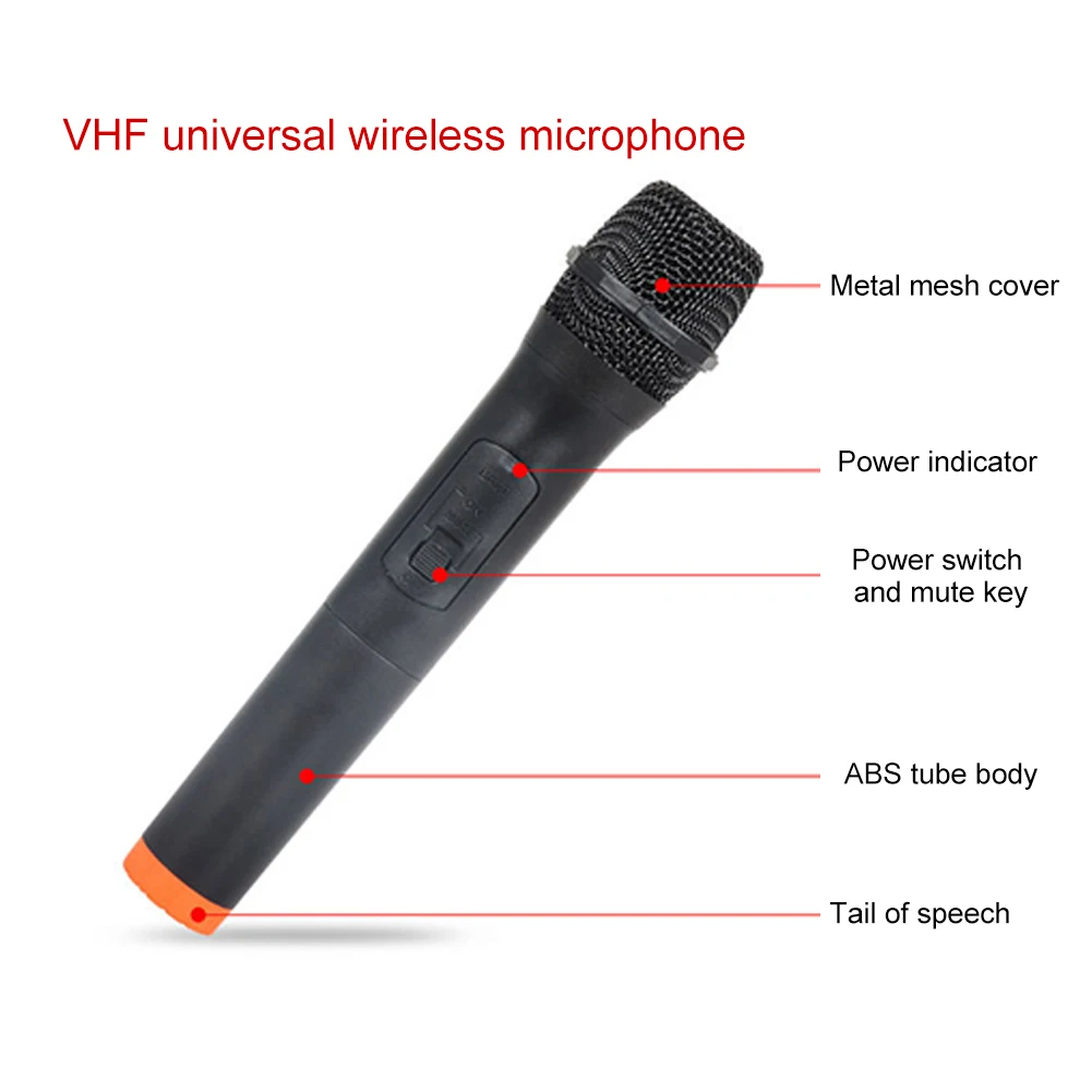 Беспроводной ручной микрофон UHF 3 5 мм 6 35 для караоке с usb приемником|Микрофоны| |