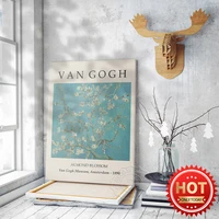 amsterdam van gogh museum flower collecting poster gogh almond blossom canvas painting prints gallery retro art decor mural