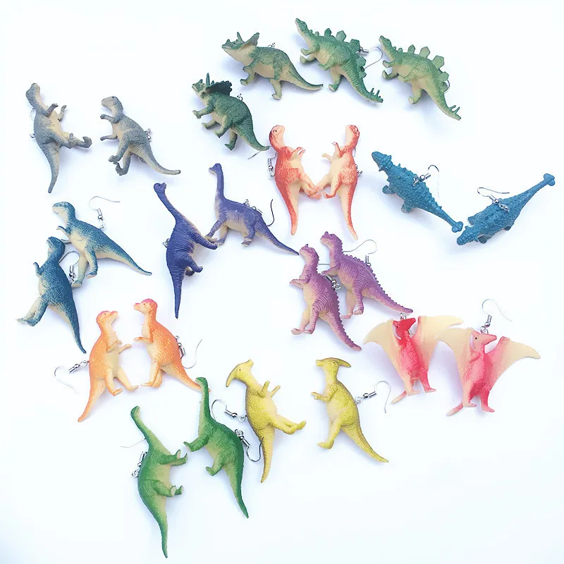 

AVEBIEN Exaggerated Dinosaur Women Dangle Earrings fashion jewelry 2020 No Pierced Ears Clip-on Earrings for women серьги подвес