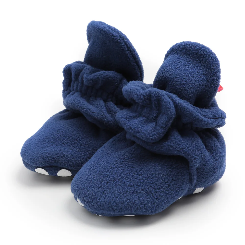 Winter Fleece Lining Baby Booties 0-1 Years Shoes Infant Toddler First Walkers Soft Sole Foot Socks |