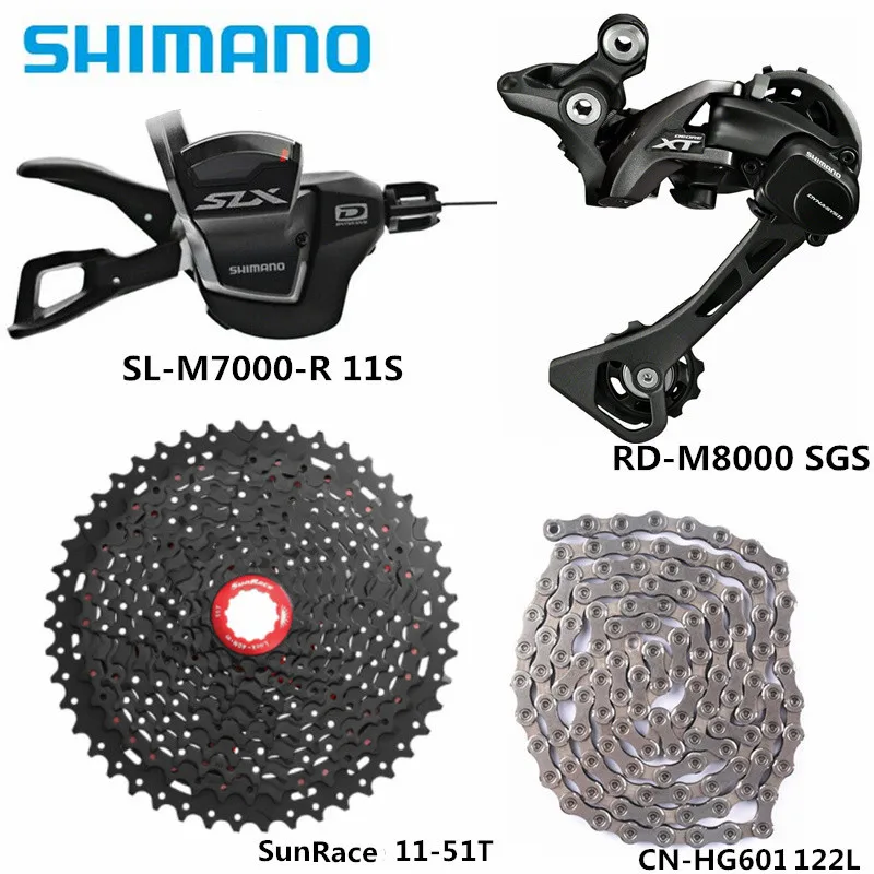 Shimano XT M8000 SLX M7000 11 скоростной групповой набор для горного велосипеда SunRace Sunshine