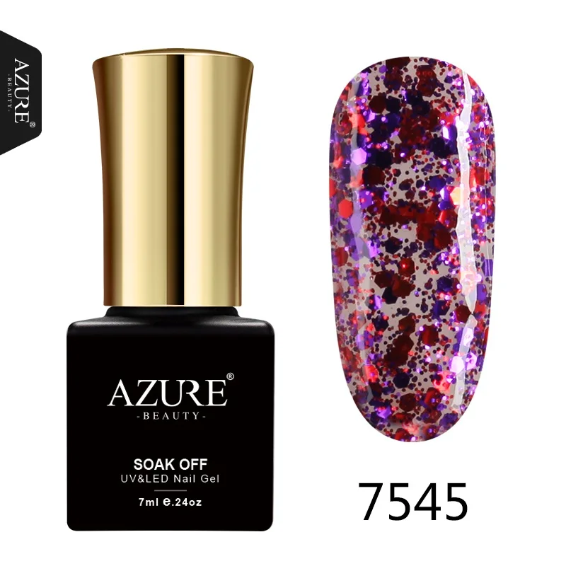 Azure beauty Гель-лак для ногтей модные цвета для дизайна ногтей впитывающаяся гибридная Эмаль 7 мл гель-лаки лазурный УФ-гель для ногтей - Цвет: 7545