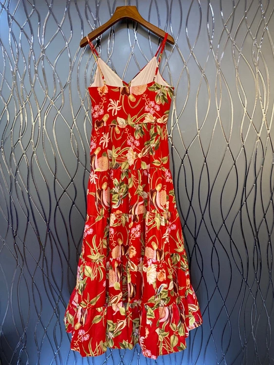 

Spring 2021 new women's fashion print pattern color matching decorative off-shoulder long dress 301