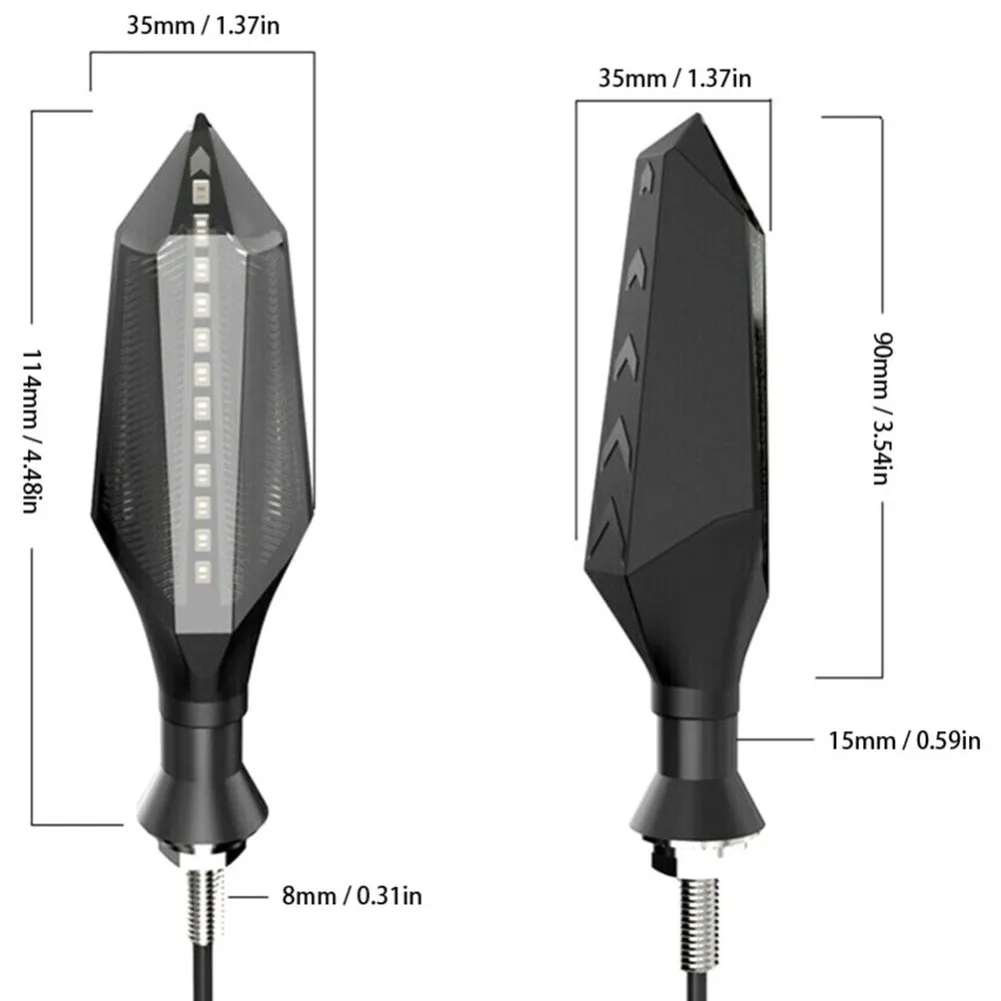 

DC12.8V Motor Turn Signals 2 Pcs Yellow Flowing Motor Led Light Turn Signal Light Indicator Running Lamp