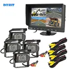 Монитор заднего вида DIYKIT, 9 дюймов, 4 камеры заднего вида с функцией ночного видения, водонепроницаемый, для автомобилей, грузовиков, автобусов
