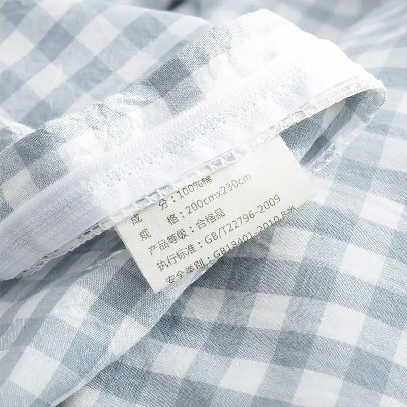 

Bedding Duvet Cover Lattice Queen King Twin 100%Washed Cotton Set Soft Easy Care Simple Style Bedding Set Multicolor Blue