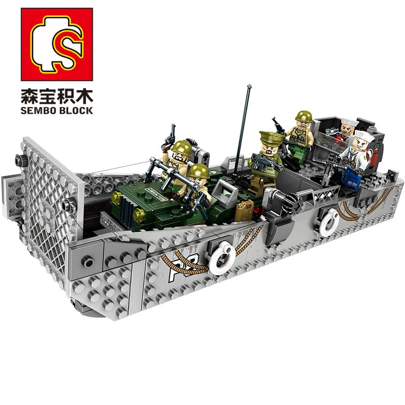 Конструктор Sembo lсм3 посадочный корабль и танк 2 мировая война армейские