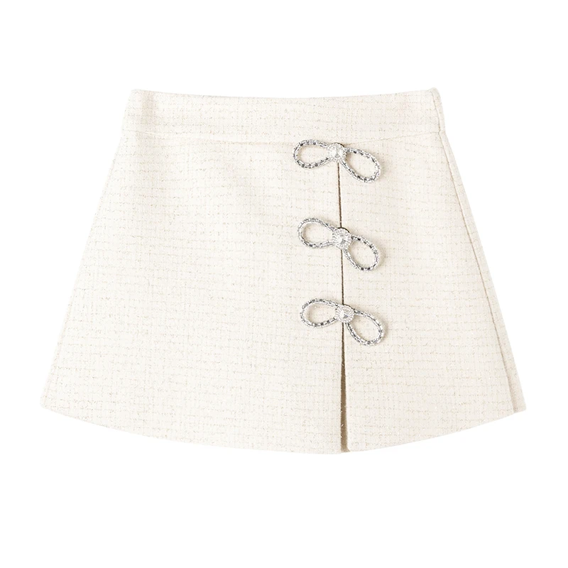 

JXMYY 2020 autumn and winter new woolen shorts, skirt pants, women's outer wear casual wide-legged thin woolen boots pants