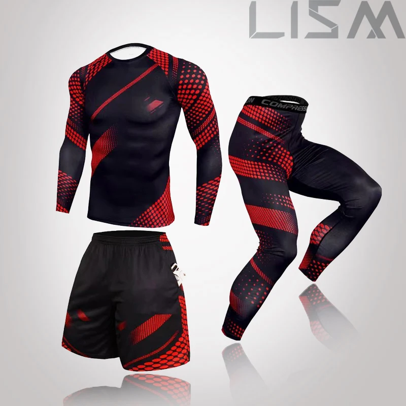 

Men's Running Sports Tights Compression Running Suit Tight-Fitting Bottoming Shirt Pants Long-Sleeved Sportswear Men's Suit