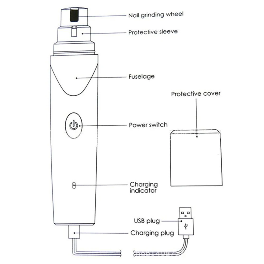 

Pet Nail File Grinder Rechargeable Pet Nail Clippers Painless USB Charging Quiet Electric Dog Cat Paw Nail Grooming Trimmer Tool