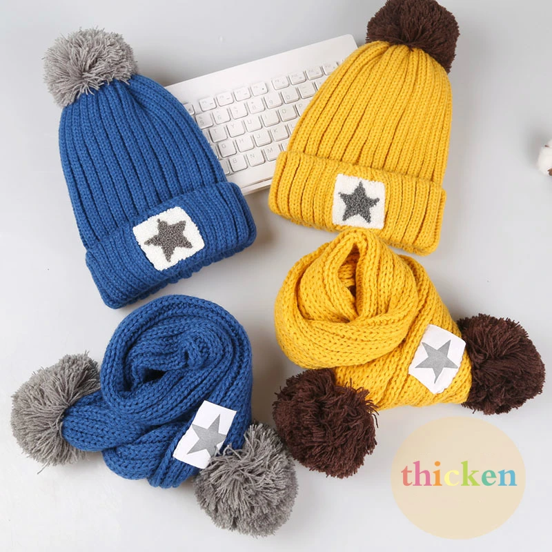 От 5 до 10 лет детский головной убор шарф комплект из двух предметов Осень зима