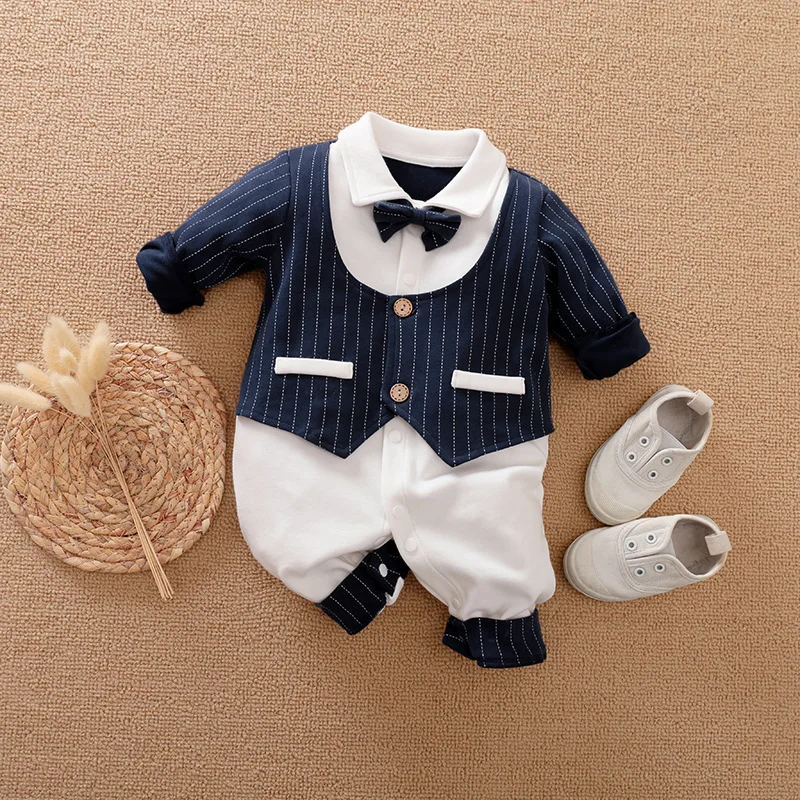 Gentleman baby clothes Full Sleeve cotton infantis clothing romper cartoon costume ropa bebe newborn boy |