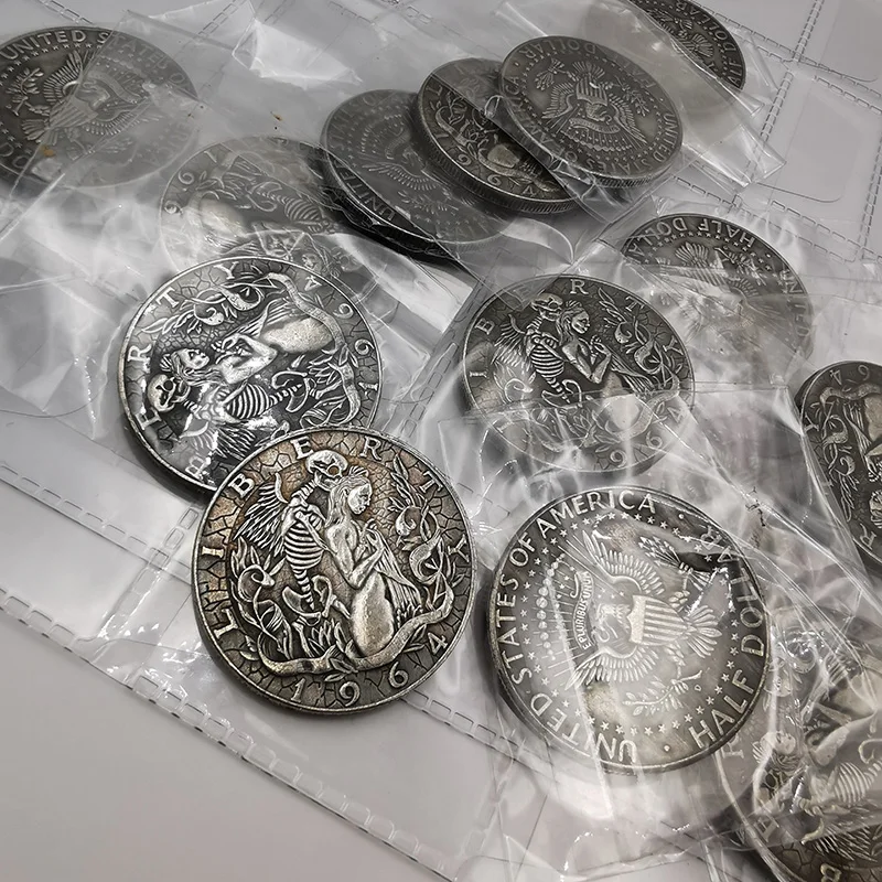 Монеты с ангелом и черепом тисненые памятные монеты Хобо креативная коллекция 1964