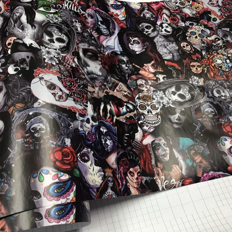 10/20/30/40/50/60x152 см/лот Мультяшные граффити автомобильные наклейки бомба обертывание