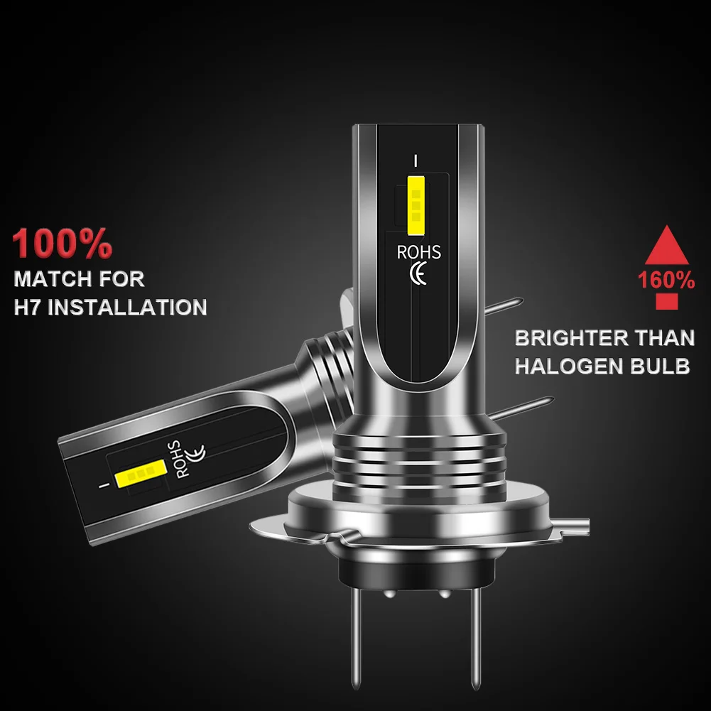 2Pcs H4 H7 H11 H8 H9 9006 HB4 H1 9005 HB3 Mini Car Headlight Bulbs LED Lamp with 1860 Chip 16000LM Auto Fog Lights 6000K 3000K - купить по