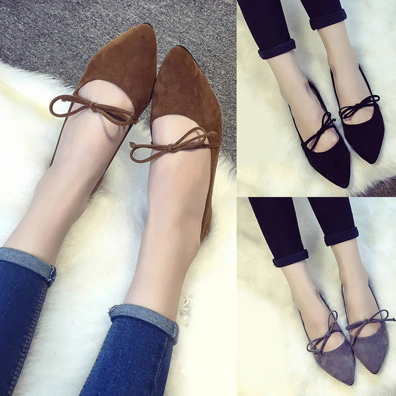 Женская обувь тонкие туфли лодочки с острым носком закрытым ремешком и бантом