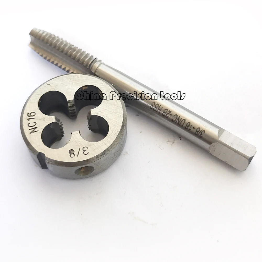 2pcs HSS left hand unified thread tap and die set UNC 1/4 5/16 3/8 7/16 Right straight flute taps Dies sets UNF 1/2 9/16 5/8 3/4 images - 6