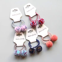 10pcs colorful 3cm ball pigtail ponytail hair ties ring circle rope girls childrens baby hair rubber band accessories ornament