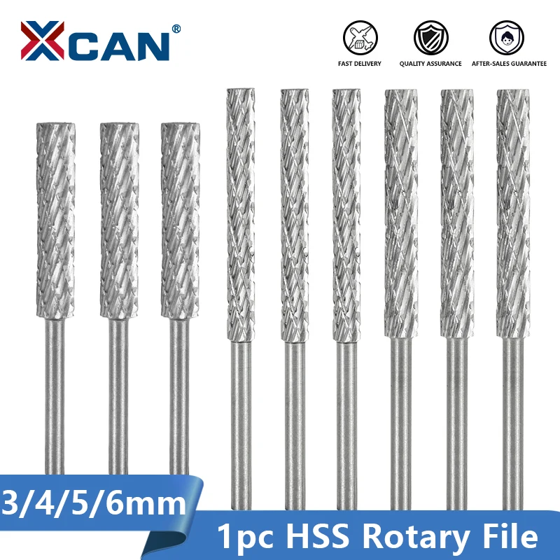 XCAN 1/8 ''Хвостовик HSS вращающийся напильник 3 мм 4 5 6 двойная режущая вращающаяся