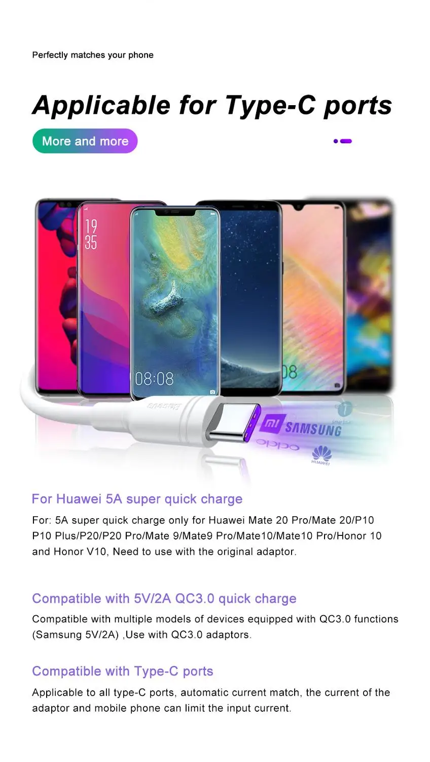 USB 5A Type C кабель для Huawei P30 P20 Pro lite Mate20 10 P10 рlus 3 1 оригинальный Supercharge супер зарядного