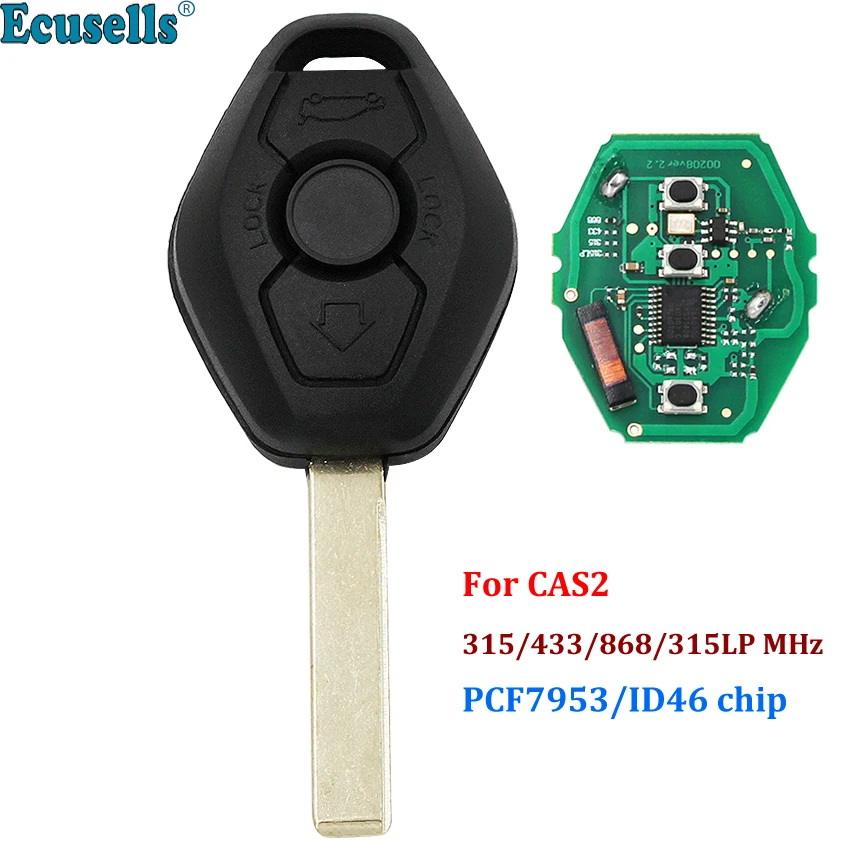 3 кнопки дистанционный ключ брелок для BMW CAS2 5 6 серия E93 E60 Z4 X5 315LP МГц 315 433 868 с ID46 PCF7953