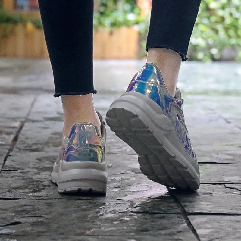 

Women Sneakers Shoes Women Leather Platform 2021 Fashion Bling Casual Shoes Luxury Brand Women's Basketball Tenis Fitness