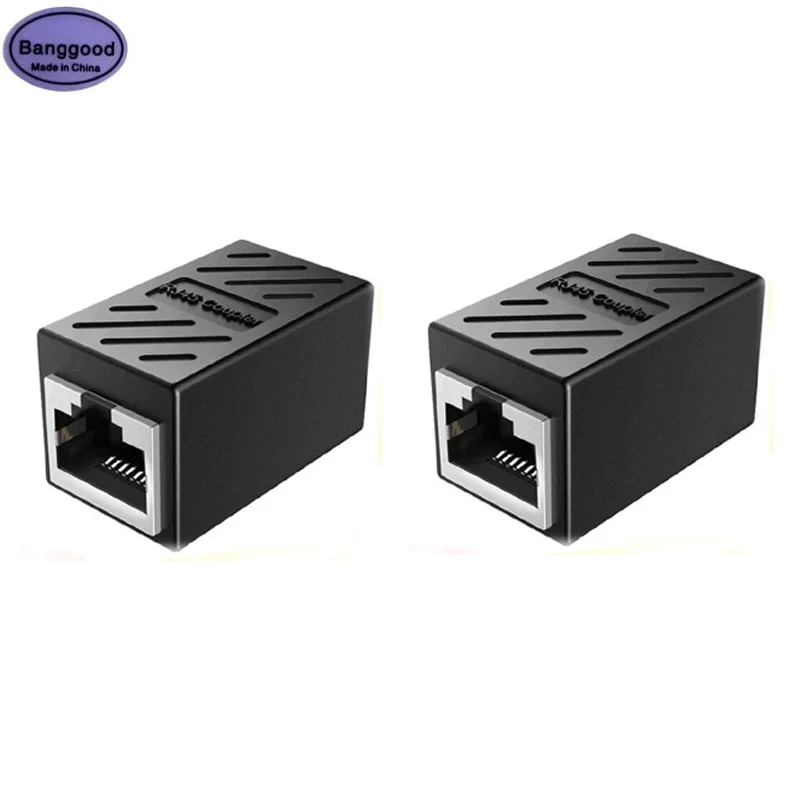 Сетевой двухсторонний мини коннектор RJ45 черный портативный сетевой разъем Мама