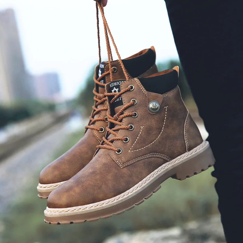 Мужские ботинки Лидер продаж новые теплые зимние мужская повседневная обувь