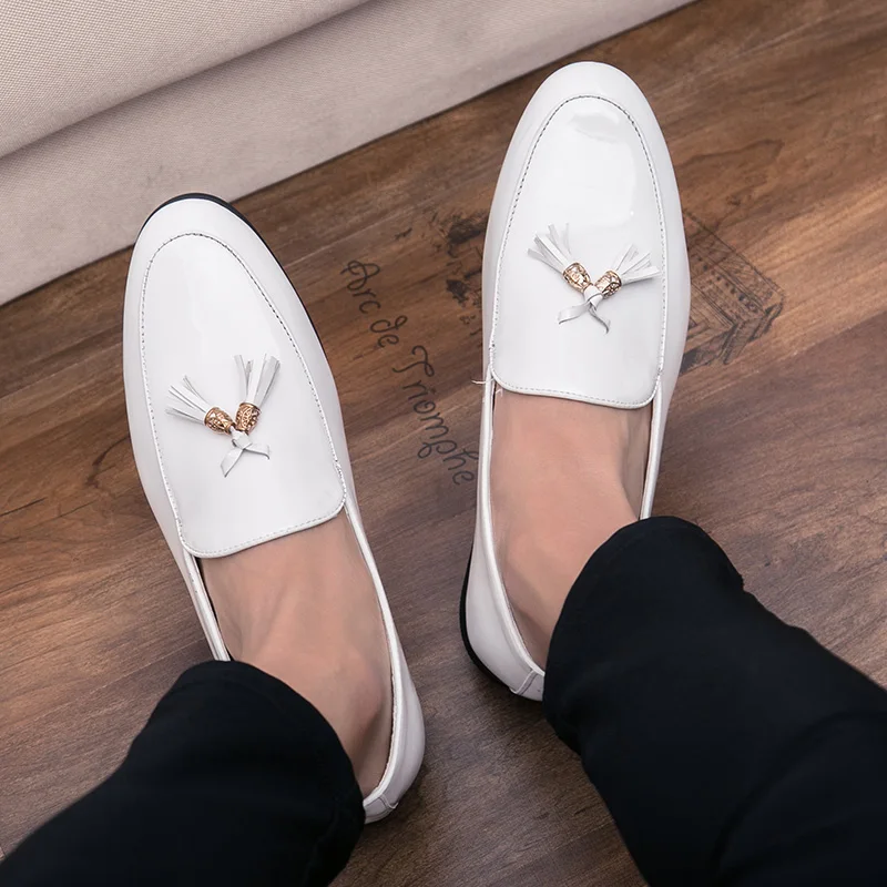 2020 зимние уличные модные мужские кожаные туфли Лоферы кроссовки для вождения без