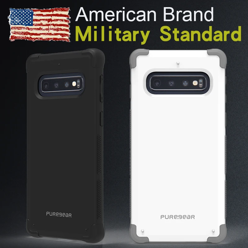 PureGear Shockproof Hard Silicone Case For Samsung Galaxy S10 S10-Plus Anti-Fall Cover For Galaxy S10E