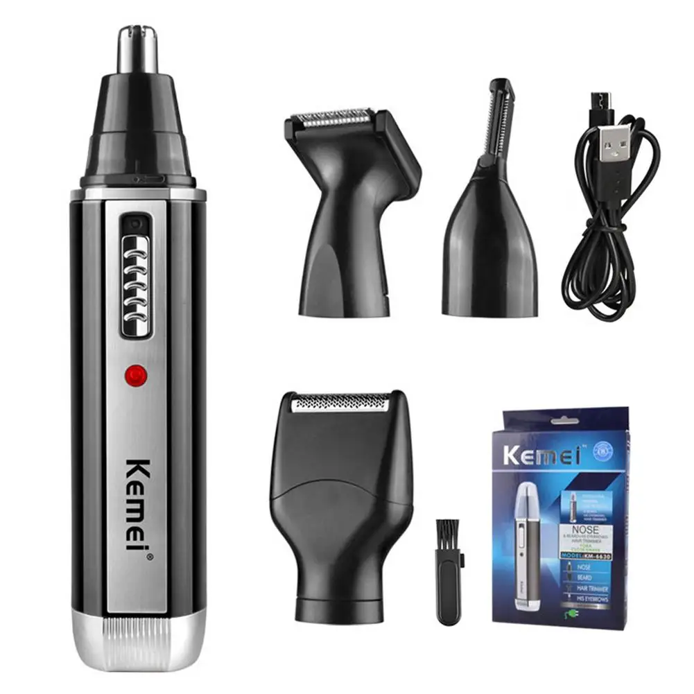 

3 in 1 Nose Hair Trimmer Painless USB Rechargeable Eyebrow Trimmer for Men and Women Waterproof Dual Edge Blades Face Care