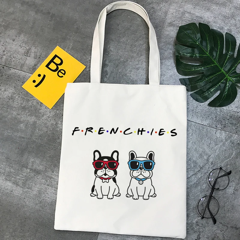 

French Bulldog shopping bag bolsa shopper grocery shopper handbag bolsas de tela bag sac cabas ecobag reusable sac toile