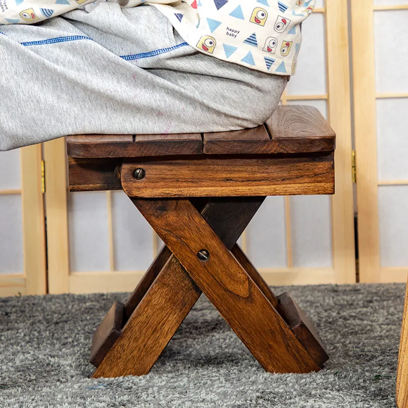 Складной стул из массива дерева простой домашний для взрослых поезд тика