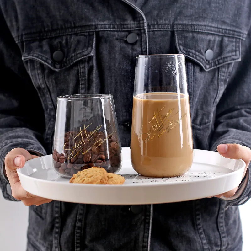 Стеклянная чашка с алфавитом в скандинавском стиле креативные молочные чашки