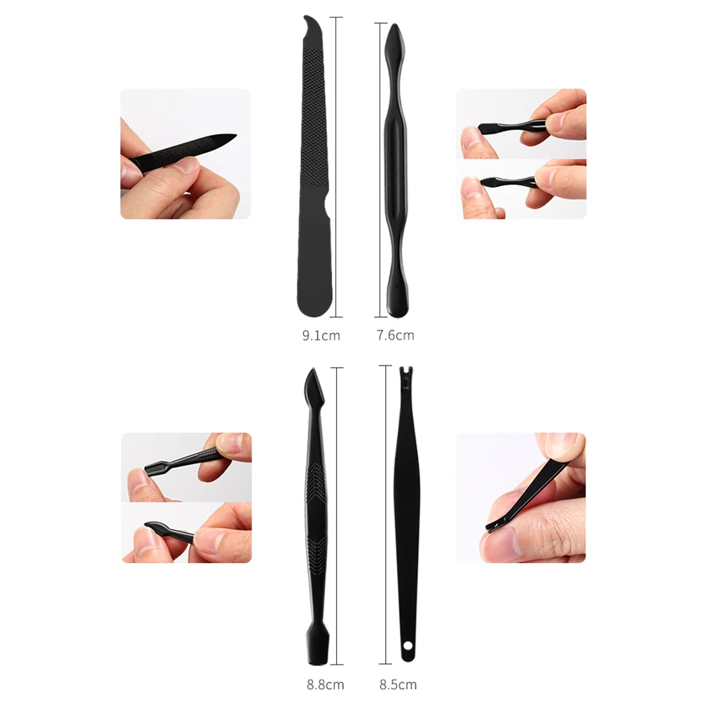 

16pcs Stainless Nail Clippers Scissors Tweezers Kit Nail Art Cutter Pedicure Manicure Tools