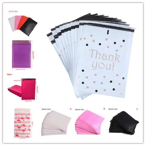 

10PCS Thank You Poly Bubble Mailer Envelopes Padded Mailing Bag Self Sealing