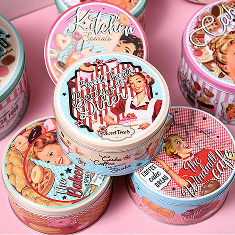 Пустая металлическая коробка для хранения жестяная печенья конфет домашних