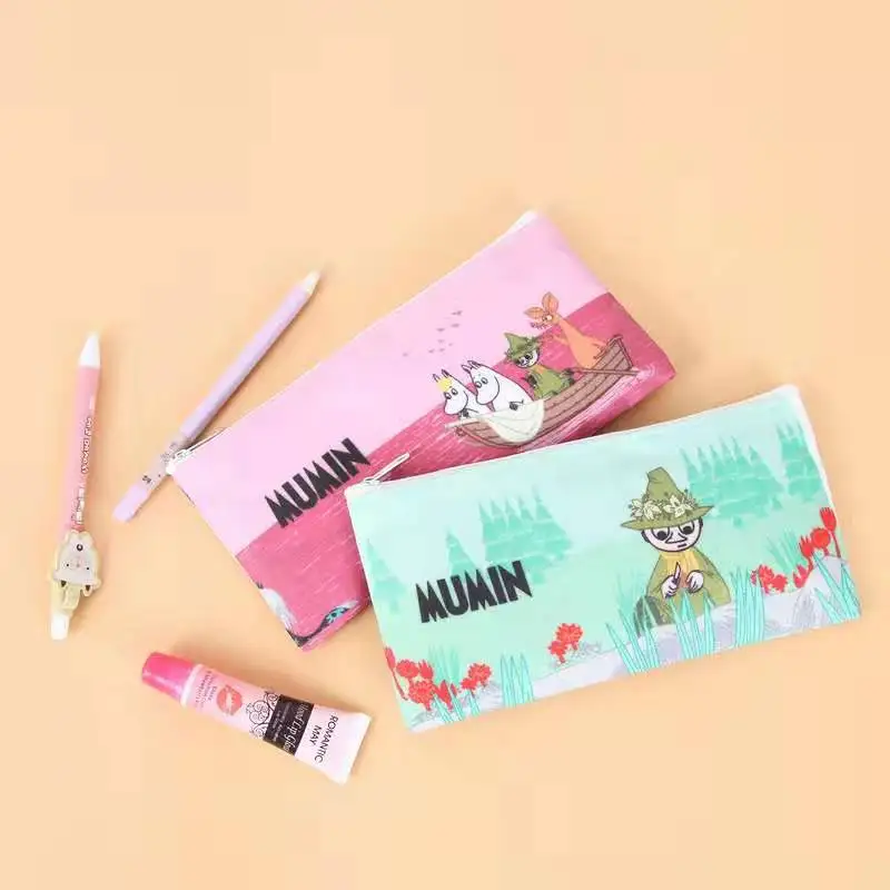 Moomin Muumi, новая модная сумка, сумка на молнии с мультипликационным принтом, милый светильник, светло-голубой цвет, 20 см* 10, ПВХ, водонепроницаемая сумка, сумочка muumi, ручная сумка