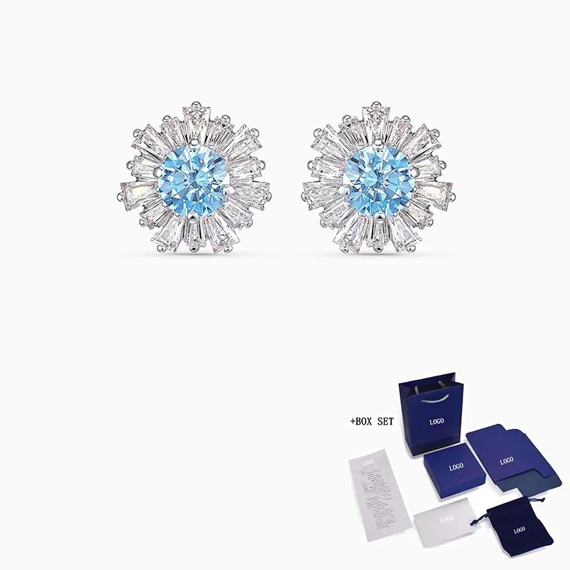 

Fashion SWA New TSUNSHINE White Gold Pierced Earrings Anniversary Charm Flower Dress Accessories Ladies Romantic Jewelry Gifts