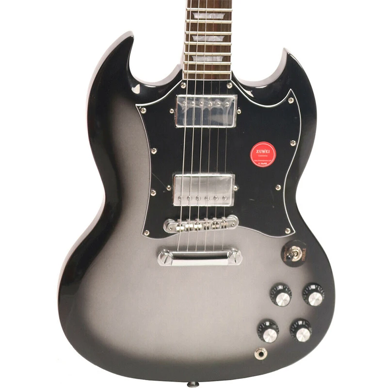 

Высококачественная 6-струнная электрическая гитара, огнестойкий корпус из красного дерева, черная накладка, хромированная фурнитура, накла...