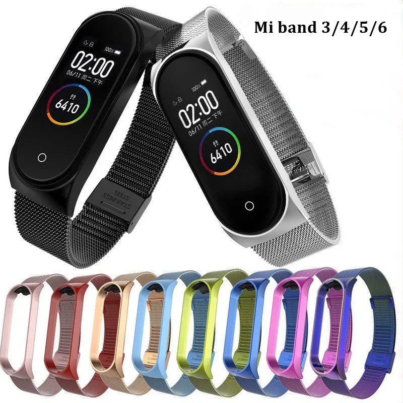

Strap for Mi Band 5 6 Metal Milanese Bracelet On Mi Band 4 Wristband Stainless Steel Mi Band 3 Strap For Xiaomi Miband 5 4 Xaomi