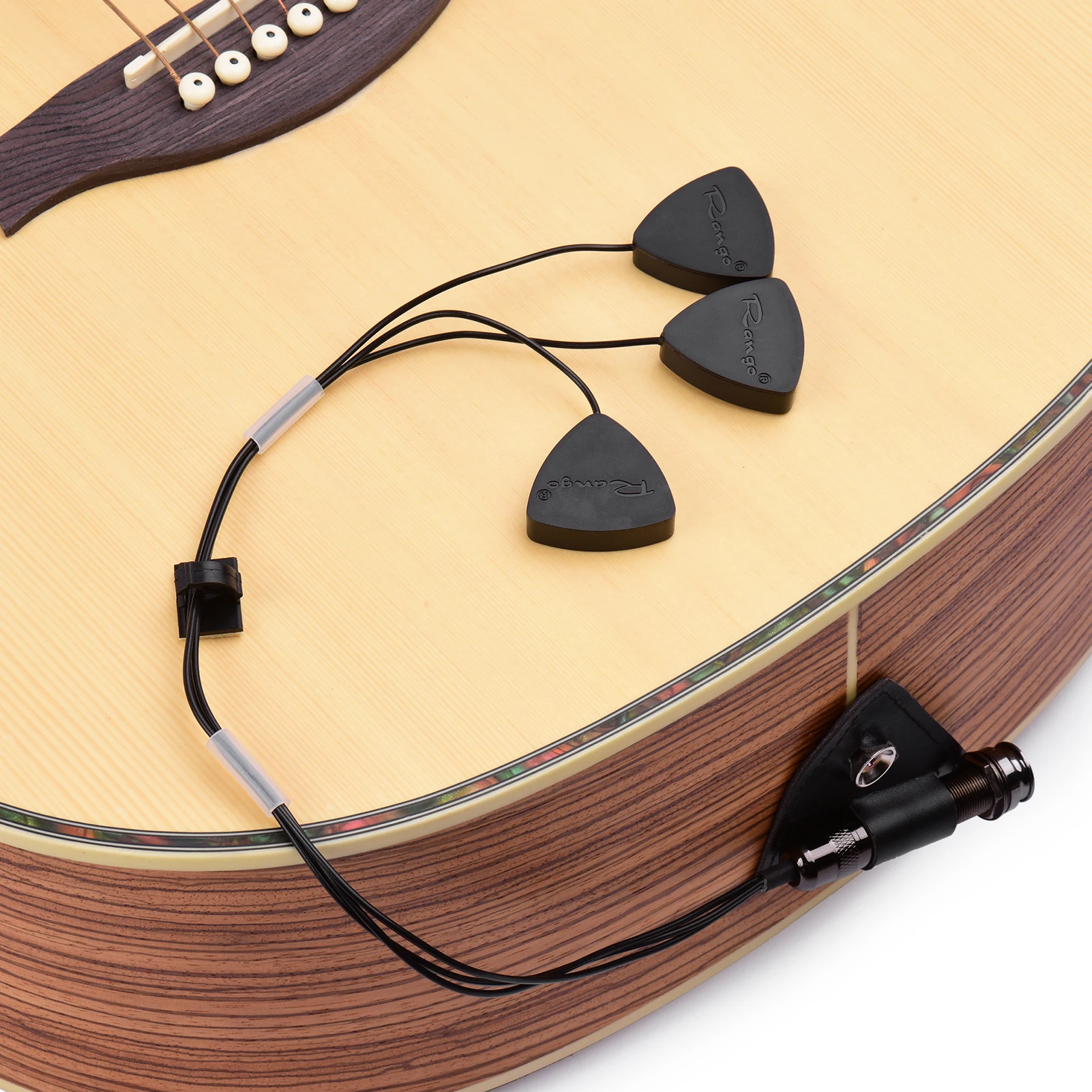 

Range RGT-XIII Self-adhesive Acoustic Guitar Pickup Transducer Triple Pickups 6.35mm Output Jack for Classical Folk Guitar