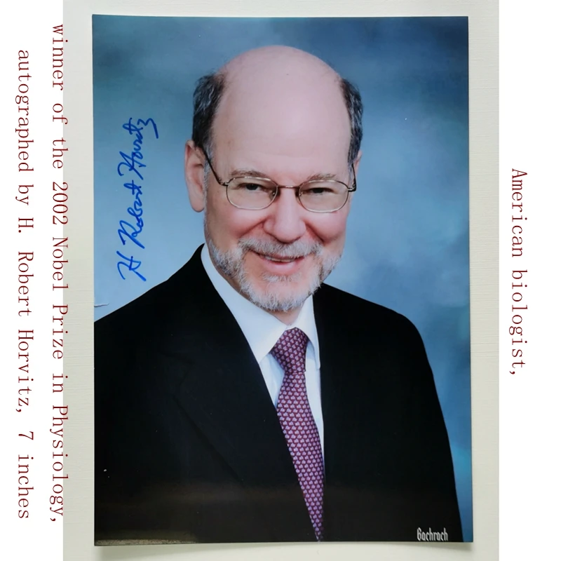 American biologist, winner of the 2002 Nobel Prize in Physiology, autographed by H. Robert Horvitz, 7 inches