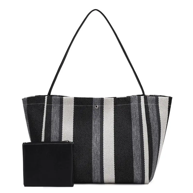 

Женские модные сумки класса люкс Холст сумка через плечо с полосками женские 2021 новая дизайнерская женская сумка хозяйственная сумка-тоут ...