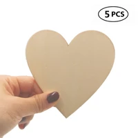 5pcs 100mm 4inch big size wood heart unfinished wooden heart cutout shape wooden hearts for diy art wedding decoration