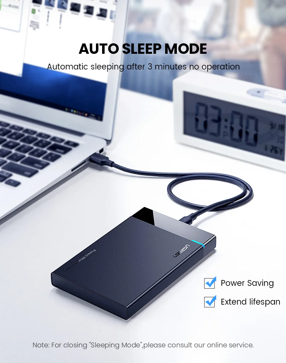 Ugreen HDD чехол 2,5 SATA для USB 3,0 адаптер жесткий диск Корпус для SSD диск HDD Box Тип C 3,1 чехол HD внешний HDD корпус