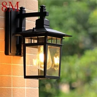 8m outdoor wall lamp led classical retro black light sconces waterproof decorative for home aisle