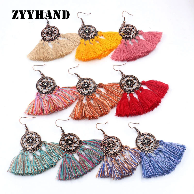 Богемные стильные женские серьги ювелирные изделия среднего размера с